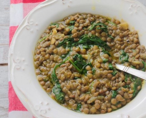 receta ybarra de lentejas con espinacas