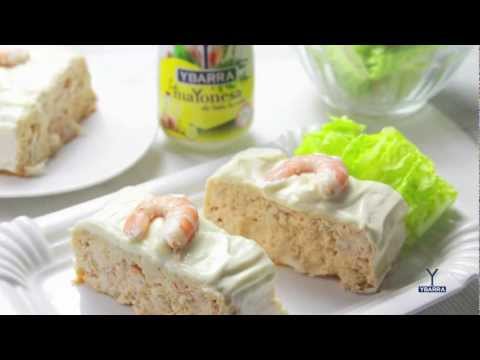 Pudin de Dorada, Langostinos y Mayonesa Ybarra
