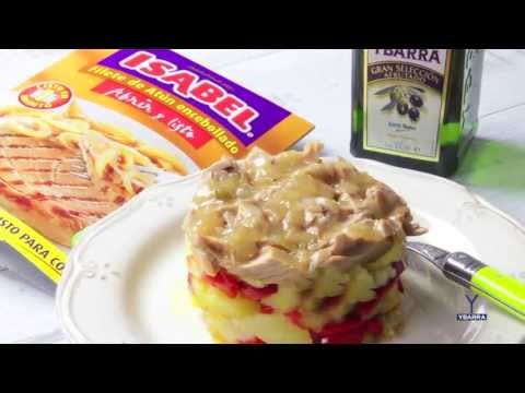 Filetes de Atún Encebollado Isabel con Patatas con Virgen Extra Ybarra