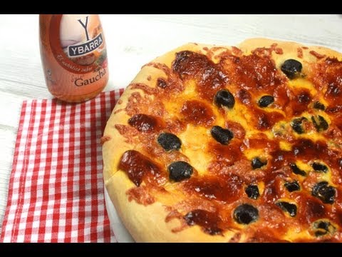 Pizza con Aceitunas y Salsa Gaucha Ybarra