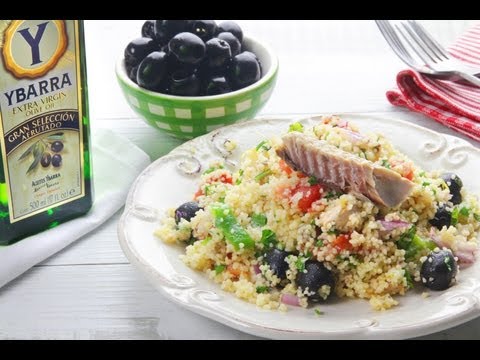Ensalada Veraniega de Cuscús, Caballa y Aceite de Oliva Virgen Extra Ybarra.