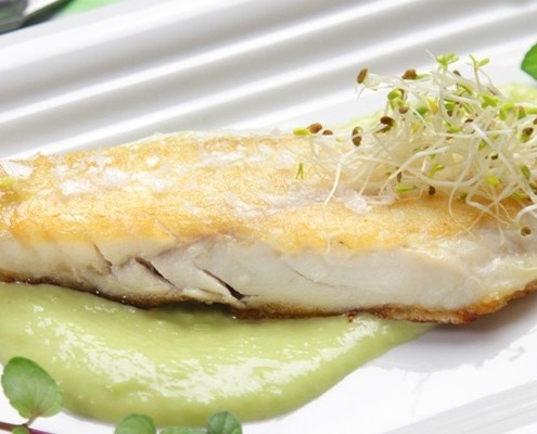 dorada con salmorejo de pimientos aceite ybarra