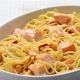 espaguetti con salmon al ajillo Ybarra