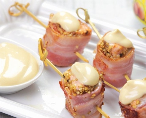 receta ybarra de rollitos de salmon bacon mayonesa ybarra