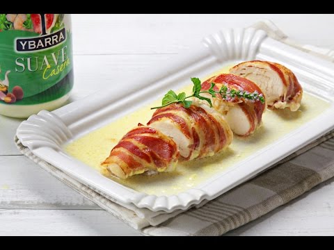 Pechuga de Pollo al horno con bacon y Suave Casera Ybarra