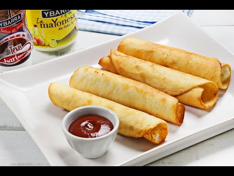 Flautas de York y Queso con Salsa Texas Ybarra