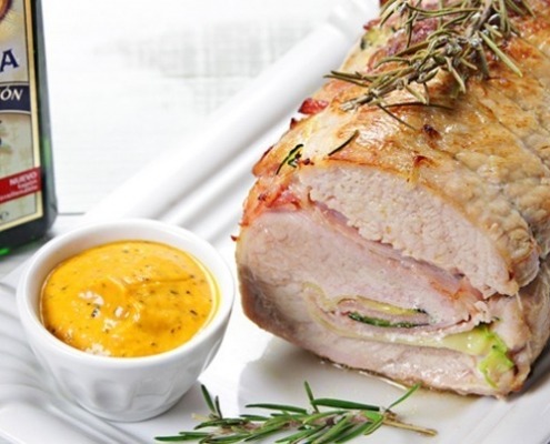 cinta de lomo rellena con bacon calabacin ybarra