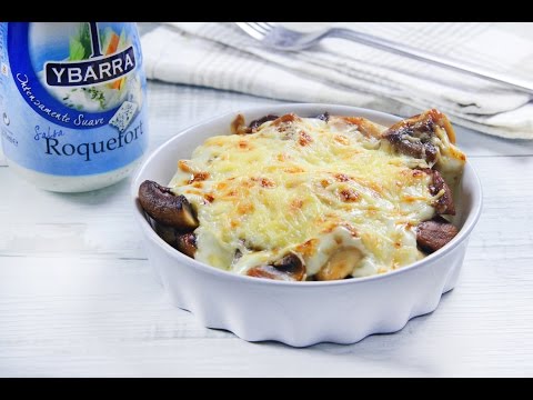 Cazuelitas de Pollo, Champiñones y Roquefort Ybarra