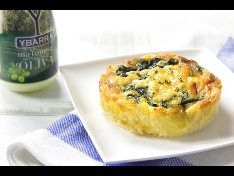 Pastelitos de espinaca y maíz gratinados con Mayonesa Ybarra
