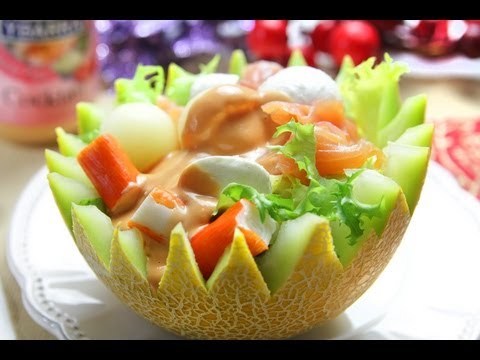 Melón con Salmón y Cocktail Ybarra