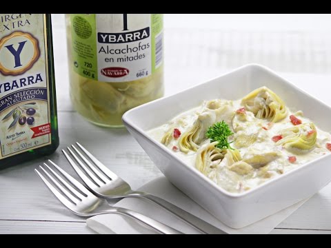 Alcachofas Ybarra a la Carbonara