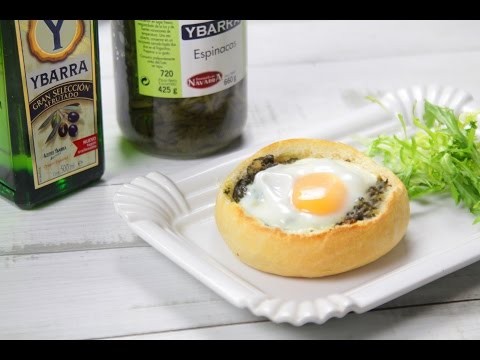 Huevos al Nidos con Espinacas Ybarra