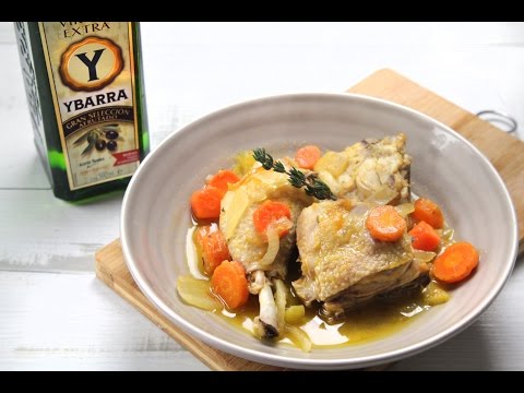Pollo a la Cazadora con Ybarra Virgen Extra