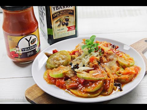 Calabacines a la Parmesana con Pisto Ybarra