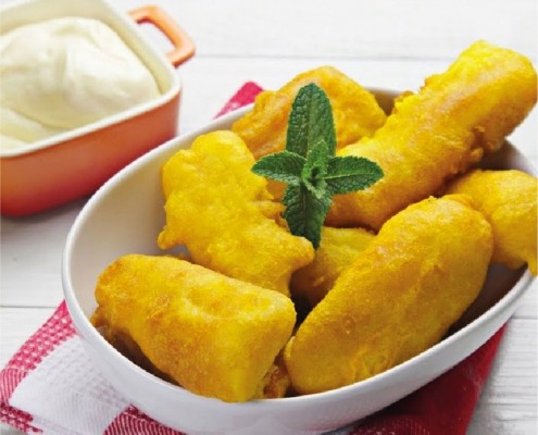 Pavias de bacalao con mayonesa Ybarra