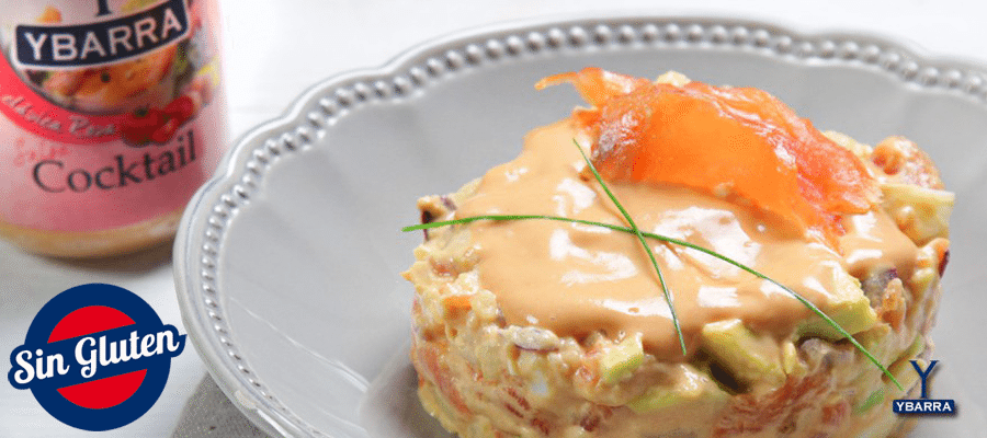 Ensaladilla rosa de salmón y aguacates Singuten