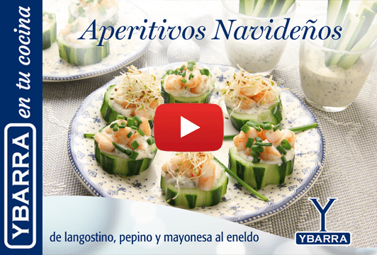 Aperitivo navideño: langostino, pepino y mayonesa