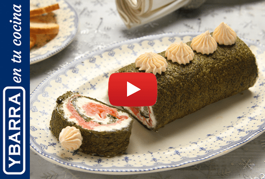 Pionono de espinacas y salmón