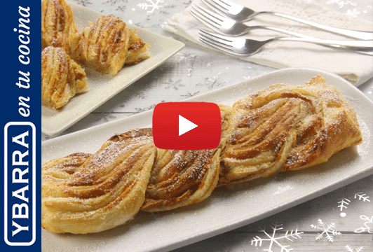 Trenza de Navidad con crema de turrón