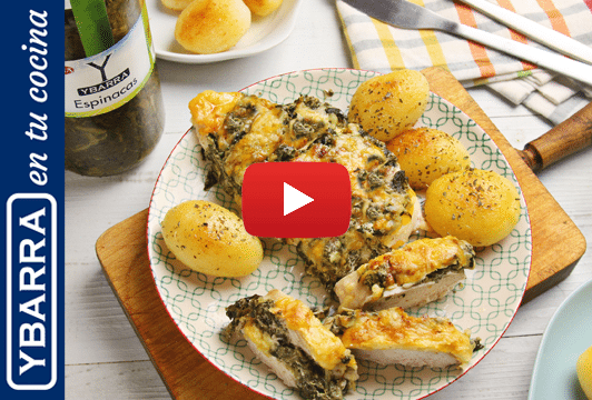 Pechuga de pollo rellenas de crema de espinacas