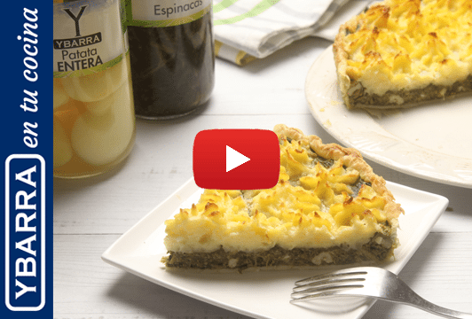 Pastel de espinacas y patatas duquesa