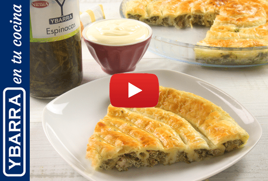 Tarta espiral de queso y espinacas Ybarra