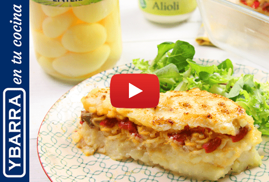 Pastel marinero de patatas y alioli Ybarra