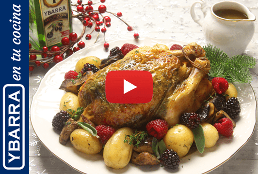 Pollo asado de navidad