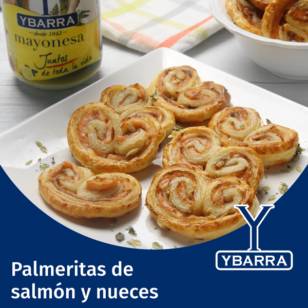 Palmeritas de salmón y nueces