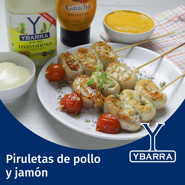 Piruletas de pollo y jamón