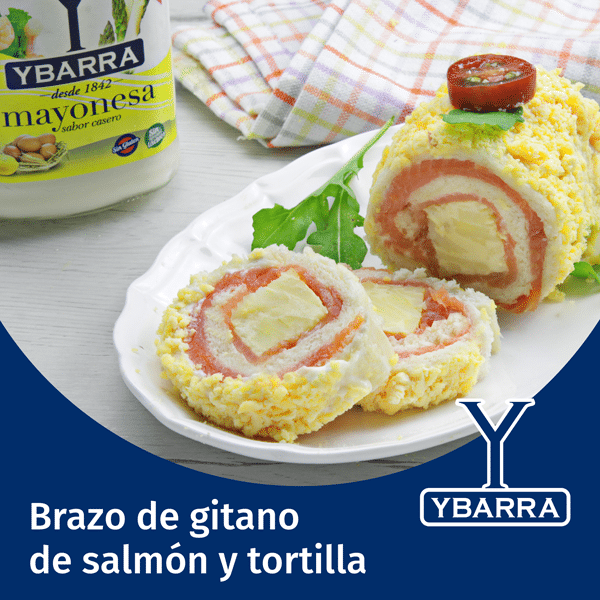 Brazo de gitano de salmón y tortilla