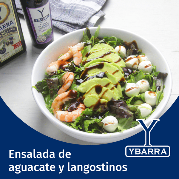 Ensalada de aguacate y langostinos