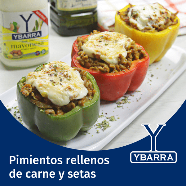 Pimientos rellenos de carne y setas