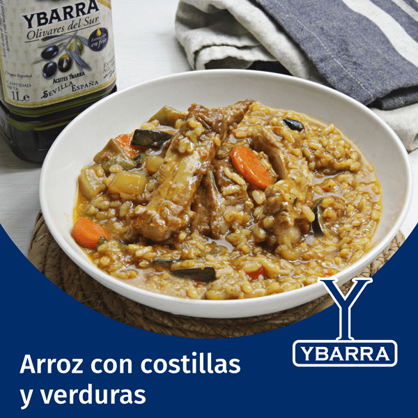 Arroz caldoso con costillas y verduras