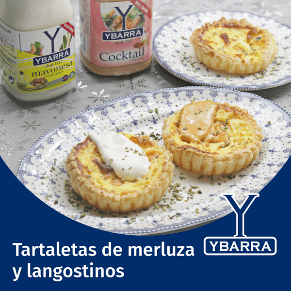Tartaletas de merluza y langostinos