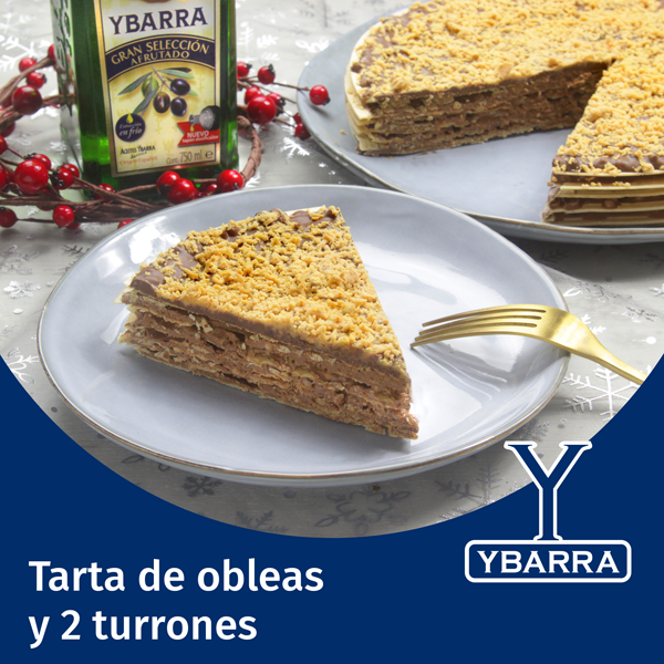 Tarta de obleas y 2 turrones