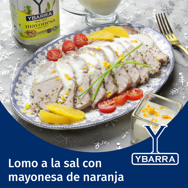 Lomo a la sal con mayonesa de naranja