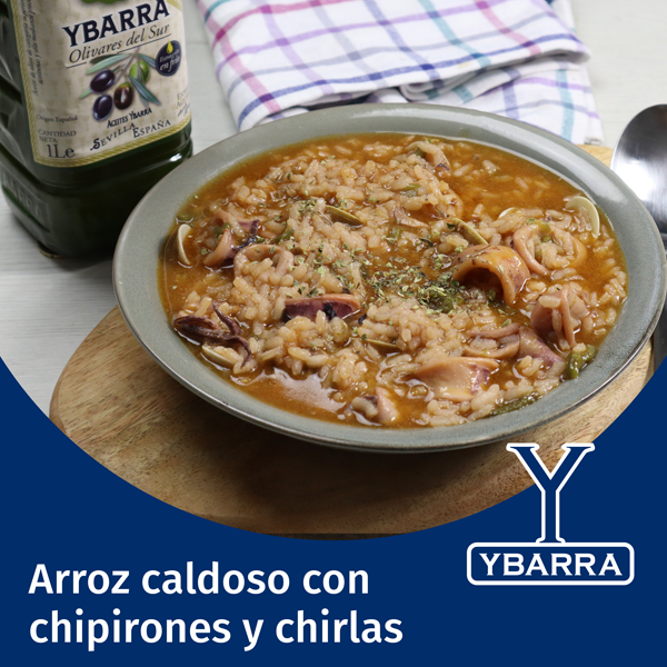 Arroz caldoso con chipirones y chirlas