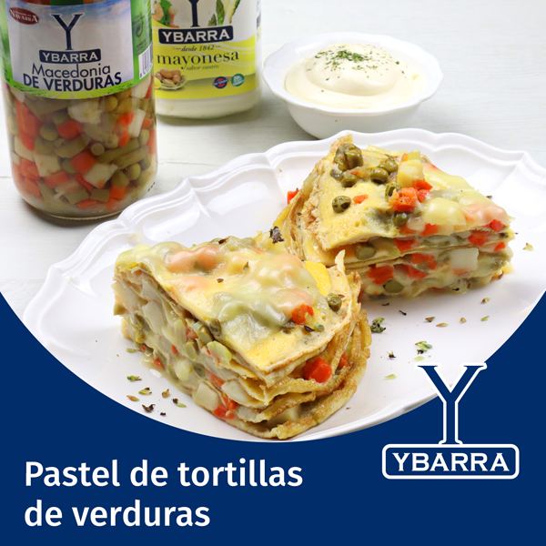 Pastel de tortillas de verduras