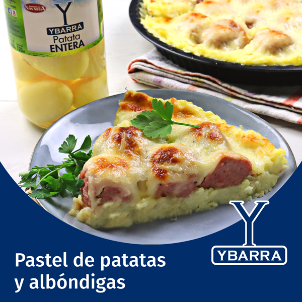 Pastel de patatas y albóndigas