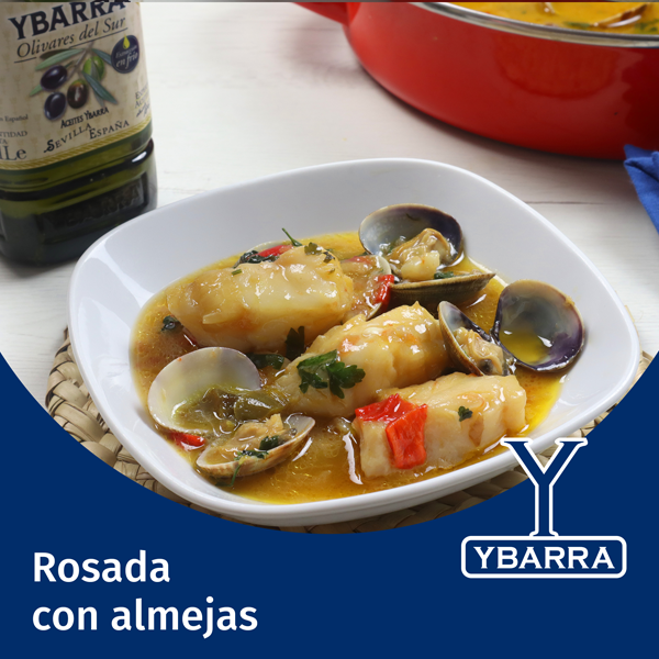 Rosada con almejas