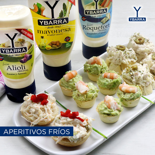 Aperitivos para fiestas y celebraciones con salsas Ybarra
