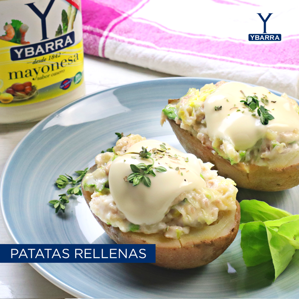 Patatas rellenas con Mayonesa Ybarra