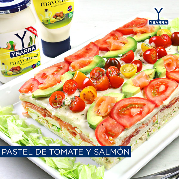 Pastel de tomate y salmón