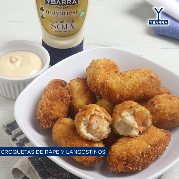 Croquetas de rape y langostinos