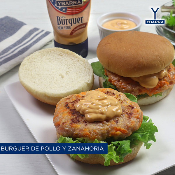 Hamburguesa de pollo y zanahoria