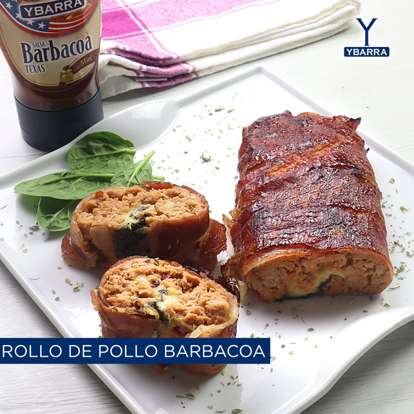 Rollo de pollo a la barbacoa