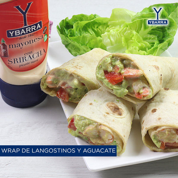 Wrap de langostinos y aguacate