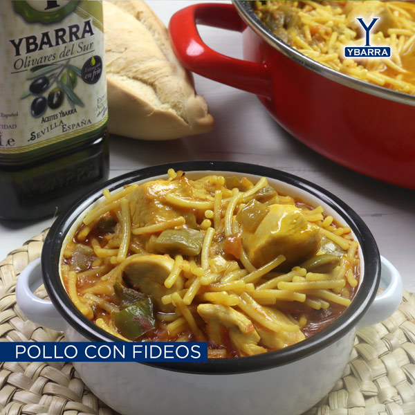 Fideos con pollo y verduras
