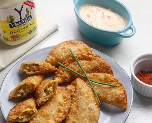 Empanadillas de mejillones, huevo y mayonesa Ybarra